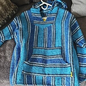 Blue Striped Baja Hoodie